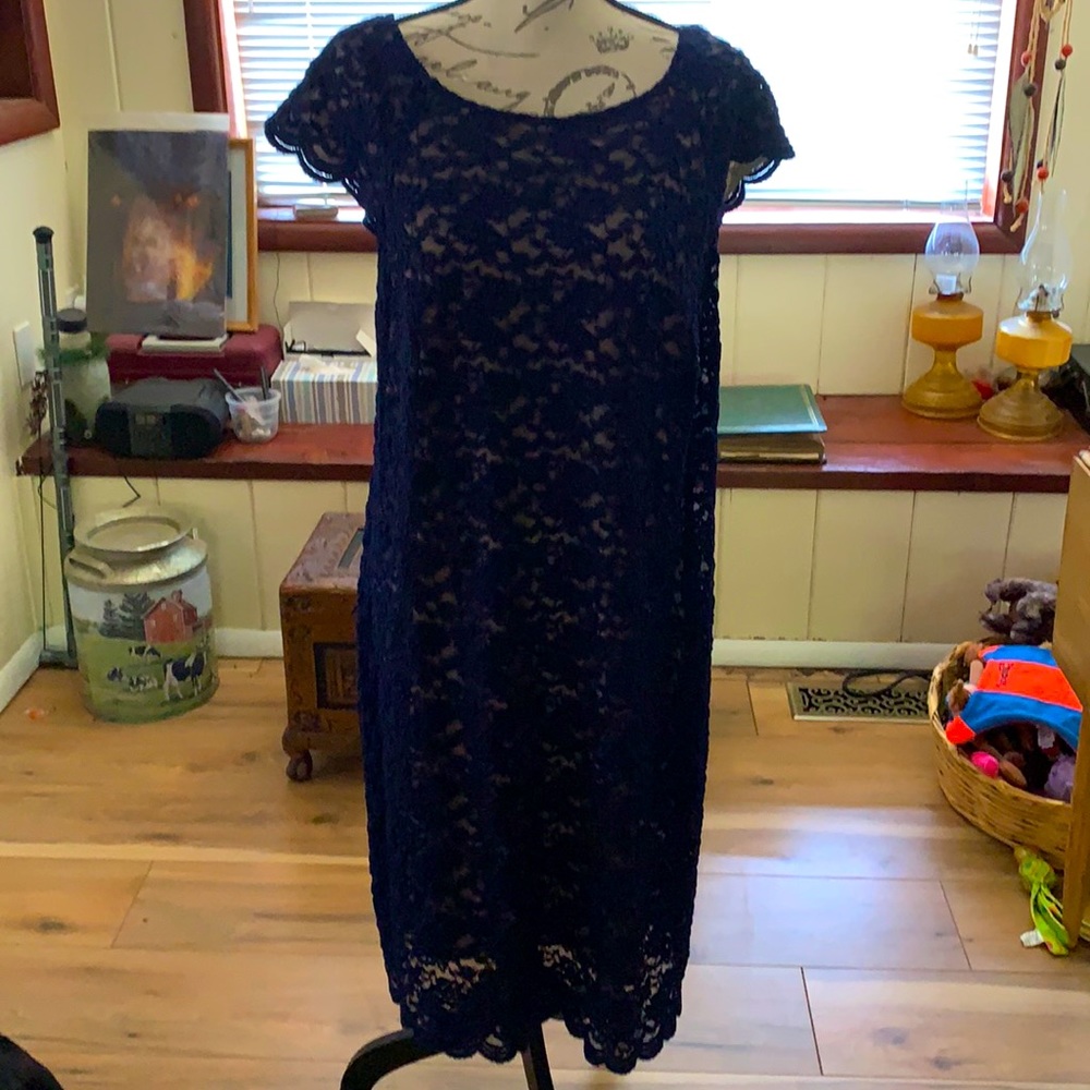 Gorgeous evening dress net over nylon inner p